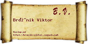 Bránik Viktor névjegykártya